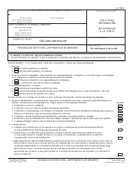 Document preview: Formulario JV-190 S Renuncia De Derechos - Dependencia De Menores - California (Spanish)