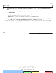 Form JV-185 Child's Information Sheet - Request to Change Court Order (Welf. &amp; Inst. Code, 353.1, 388) - California, Page 2