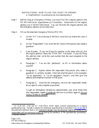 Document preview: Instructions for Form PG-101 Emergency Petition for Appointment of a Temporary Guardian - Alaska