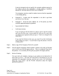 Instructions for Form PG-101 Emergency Petition for Appointment of a Temporary Guardian - Alaska, Page 2