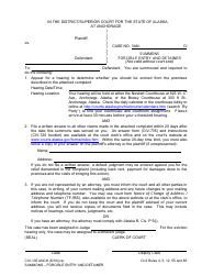 Document preview: Form CIV-105 Summons Forcible Entry and Detainer - Anchorage, Alaska
