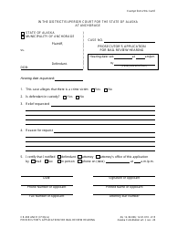 Document preview: Form CR-303 ANCH Prosecutor's Application for Bail Review Hearing - Alaska