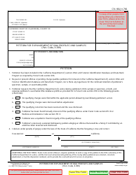 Document preview: Form CR-185 (JV-796) Petition for Expungement of Dna Profiles and Samples (Pen. Code, 299) - California
