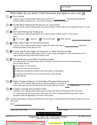 Form DV-108 Request for Order: No Travel With Children - California, Page 2