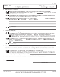Formulario JV-251 S Solicitud Y Orden Para Aplazar La Fecha De Audiencia - California (Spanish), Page 2