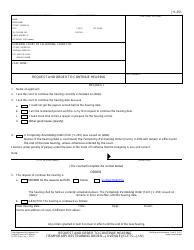 Document preview: Form JV-251 Request and Order to Continue Hearing - California