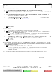 Form JV-251 Request and Order to Continue Hearing - California, Page 2