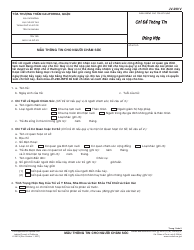 Form JV-290 V Caregiver Information Form - California (Vietnamese)