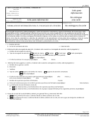 Formulario JV-290 S Formulario De Informacion Para El Encargado De Atencion - California (Spanish)