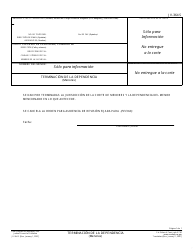 Document preview: Formulario JV-364 S Terminacion De La Dependencia - California (Spanish)