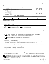 Document preview: Formulario JV-280 S Aviso De Audiencia De Revision - California (Spanish)