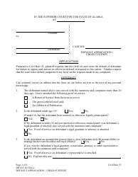 Document preview: Form DR-425 Default Application - Child Custody - Alaska
