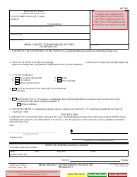 Document preview: Form MC-500 Media Request to Photograph, Record, or Broadcast - California