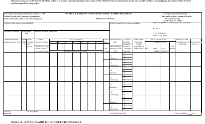 Form WWS-CPI &quot;Payroll Certification for Public Works Projects&quot; - Connecticut