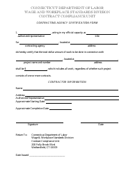 Contracting Agency Certification Form - Connecticut, Page 2
