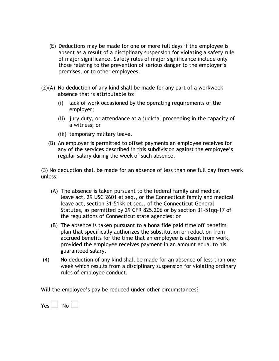 Worksheet to Help Determine Exempt / Non-exempt Status of Managerial or Executive Employees - Connecticut, Page 7
