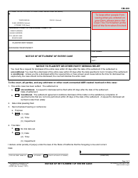 Document preview: Form CM-200 Notice of Settlement of Entire Case - California