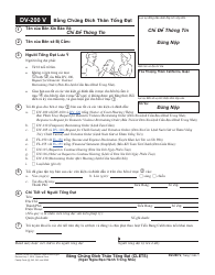 Document preview: Form DV-200 V Proof of Personal Service - California (Vietnamese)