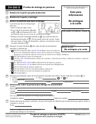 Document preview: Formulario DV-200 S Prueba De Entrega En Persona (Clets) - California (Spanish)