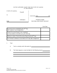 Document preview: Form CR-368 ANCH Prosecution Pretrial Discovery Report - Alaska