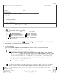 Form FL-625 Stipulation and Order (Governmental) - California