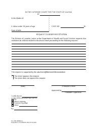 Document preview: Form DL-166 Request to Order Restitution - Alaska