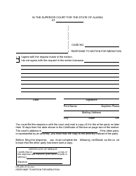 Document preview: Form DR-406 Response to Motion for Mediation - Alaska