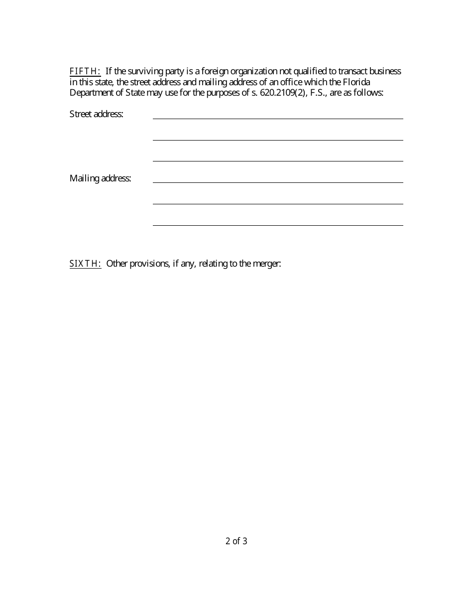 Form CR2E114 Certificate of Merger for Florida Limited Partnership or Limited Liability Limited Partnership - Florida, Page 4