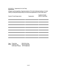 Form CR2E114 Certificate of Merger for Florida Limited Partnership or Limited Liability Limited Partnership - Florida, Page 5