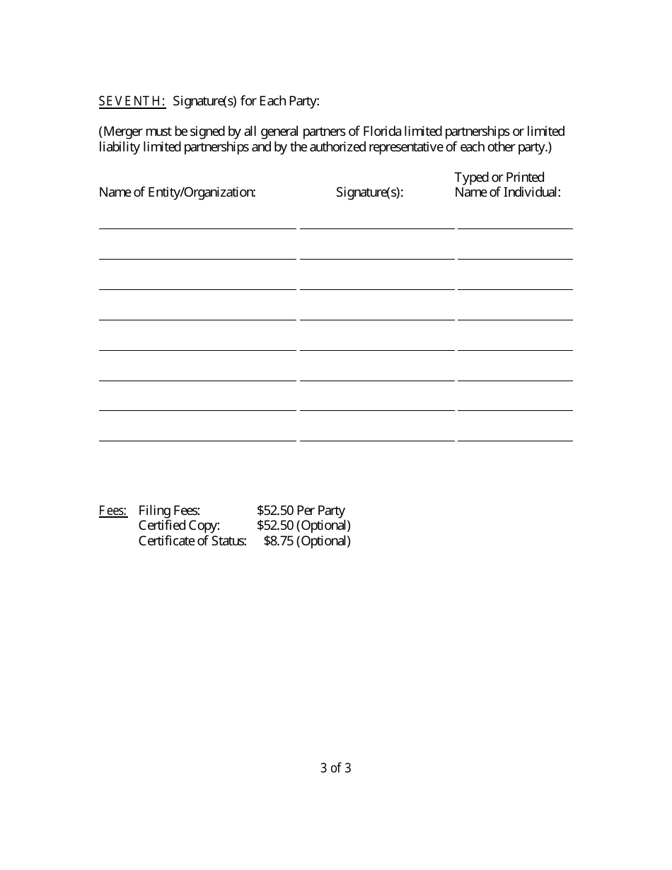Form CR2E114 Certificate of Merger for Florida Limited Partnership or Limited Liability Limited Partnership - Florida, Page 5