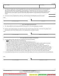 Form JV-419A Guardianship (Juvenile) - Child&#039;s Consent and Waiver of Rights - California, Page 2