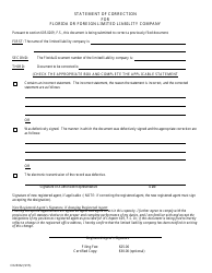 Form CR2E062 Statement of Correction for Florida or Foreign Limited Liability Company - Florida, Page 2