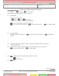 Document preview: Form PLD-C-001(1) Cause of Action - Breach of Contract - California