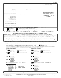 Formulario FL-191S Formulario Para Registrar Un Caso De Manutencion De Menores - California (Spanish)