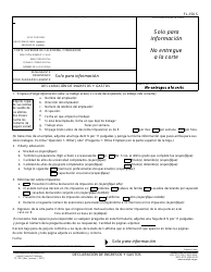 Formulario FL-150 S Declaracion De Ingresos Y Gastos - California (Spanish)