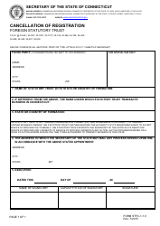 Form STFC-1-1.0 &quot;Cancellation of Registration - Foreign Statutory Trust&quot; - Connecticut