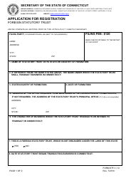 Document preview: Form STF-1-1.0 Application for Registration - Foreign Statutory Trust - Connecticut
