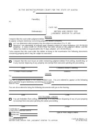 Document preview: Form CIV-540 Motion and Order for Judgment Debtor to Appear - Alaska