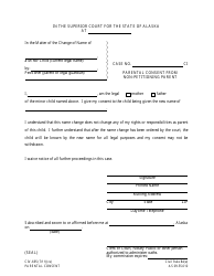 Document preview: Form CIV-695 Parental Consent From Non-petitioning Parent - Alaska