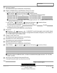 Form DV-110 Temporary Restraining Order - California, Page 4