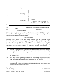Document preview: Form CIV-530 Notice of Garnishment and Notice of Right to Exemptions - Alaska