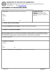 Document preview: Form TMAS-1-1.0 Assignment of Registered Mark - Connecticut