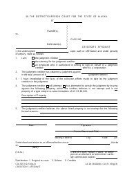 Document preview: Form CIV-505 Creditor's Affidavit - Alaska