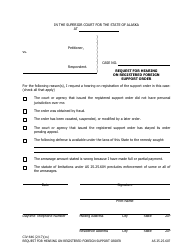 Document preview: Form CIV-646 Request for Hearing on Registered Foreign Support Order - Alaska