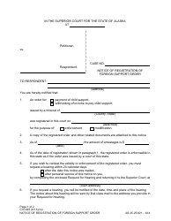 Form CIV-645 Notice of Registration of Foreign Support Order - Alaska