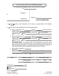 Document preview: Form CIV-515 Claim of Exemptions - Alaska