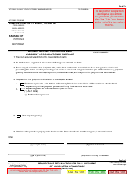 Document preview: Form FL-970 Request and Declaration for Final Judgment of Dissolution of Marriage - California
