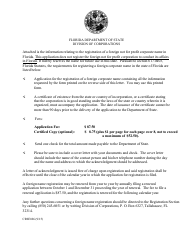 Form CR2E026 Application for Registration of a Foreign Corporate Name for Foreign Not for Profit Corporation - Florida