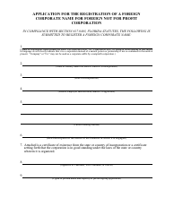 Form CR2E026 Application for Registration of a Foreign Corporate Name for Foreign Not for Profit Corporation - Florida, Page 3