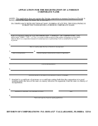 Form CR2E017 Application for the Registration of a Foreign Corporate Name - Florida, Page 3